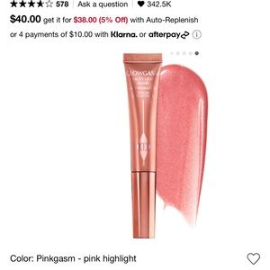 Brand new in box Charlotte tilbury pinkgasm beauty light wand